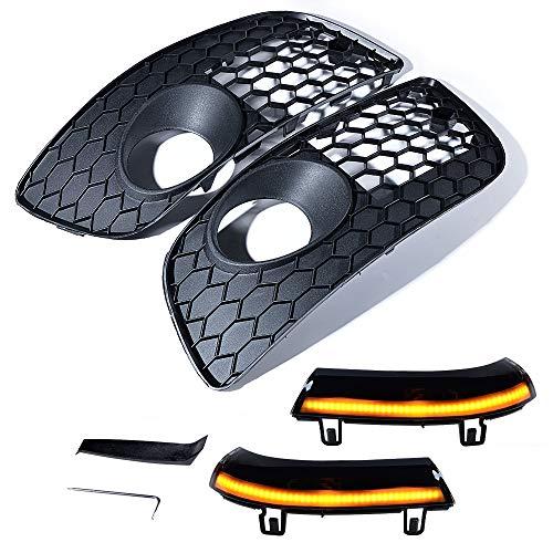 【並行輸入品】Front Lower Bumper Fog Light Grille + Mirror Turn Signal Lamp Si_1