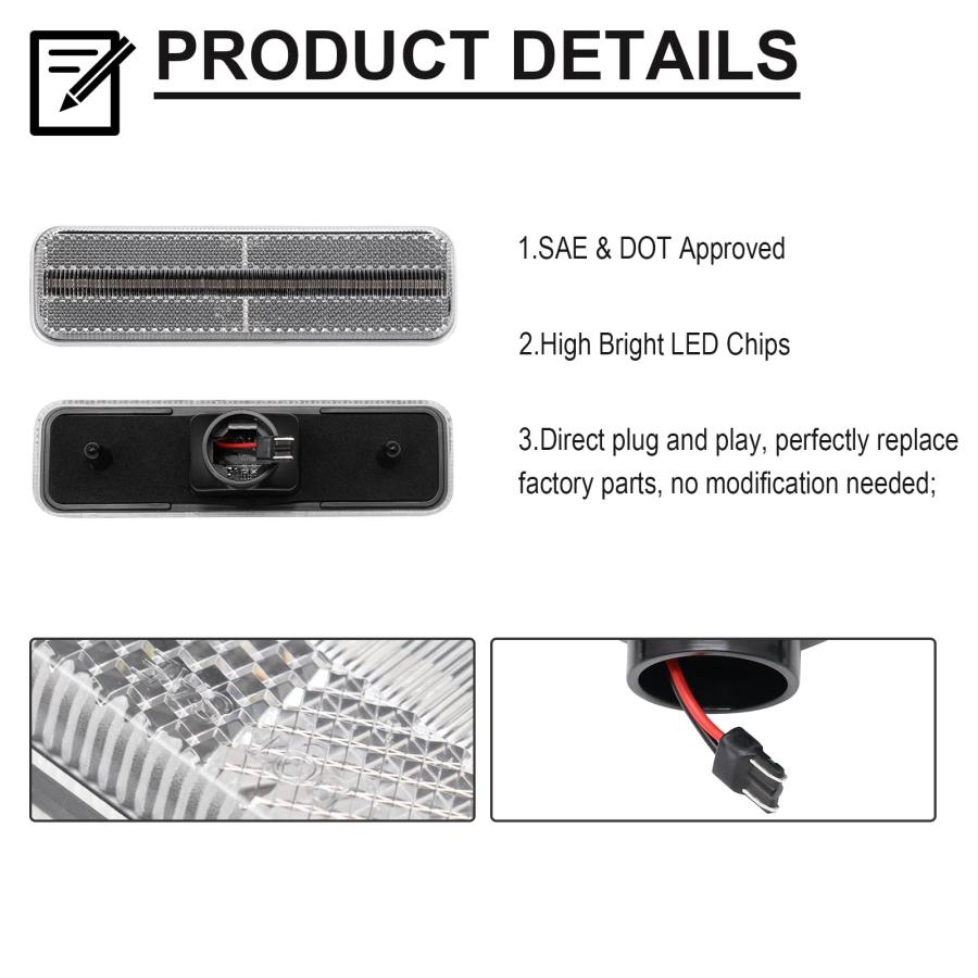 【並行輸入品】Mynoway LEDサイドマーカーライト 交換用 W100 1981 1989, W150/ W250/ W350/ D150/の画像