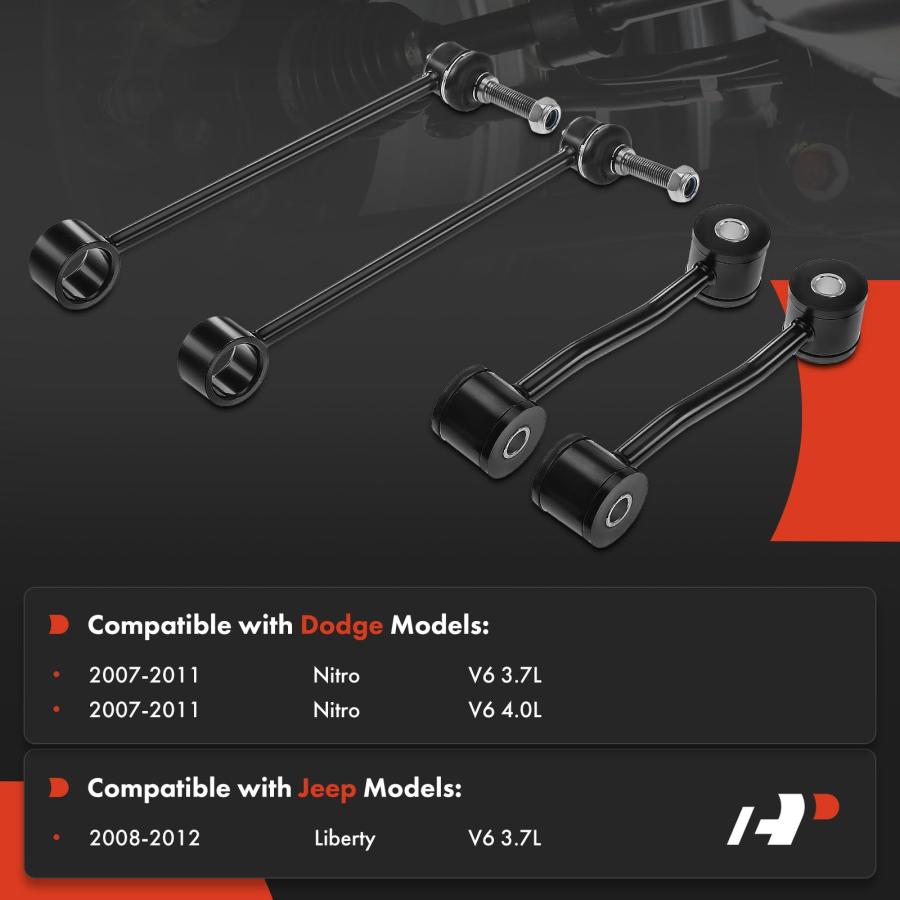 【並行輸入品】A Premium 4個セット フロント&リア スウェイバーリンクキット スタビライザーバーリンク Jeep Liberty 20_3