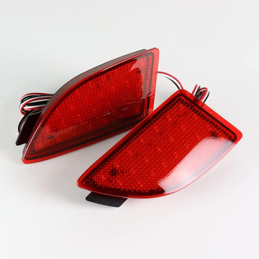 【並行輸入品】 Q1 TECH， Red Lens LED Rear Bumper Reflector Lights for 2014 2018