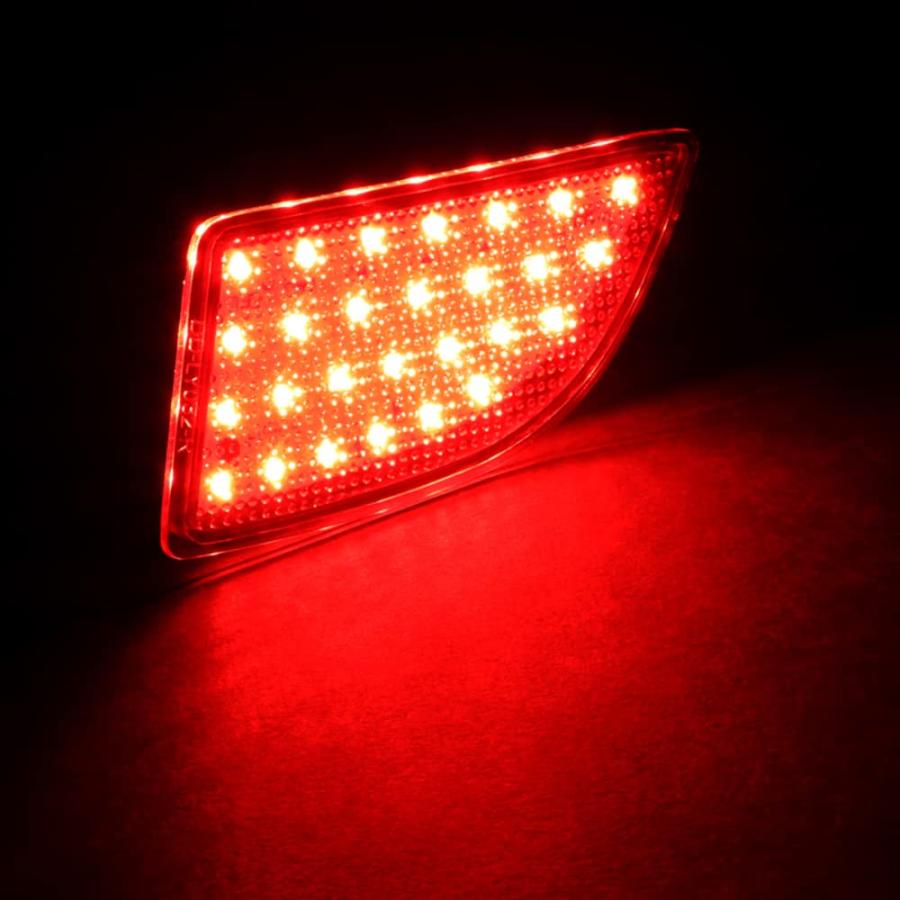 【並行輸入品】 Q1 TECH， Red Lens LED Rear Bumper Reflector Lights for 2014 2018