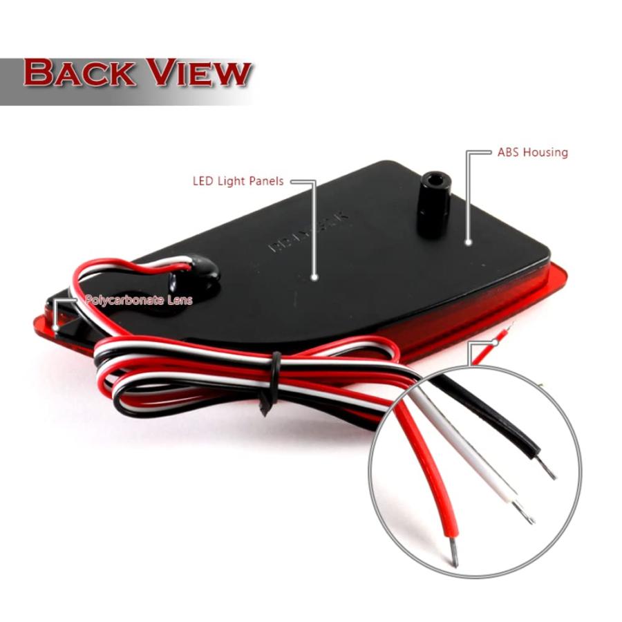 【並行輸入品】 Q1 TECH， Red Lens LED Rear Bumper Reflector Lights for 2014 2018