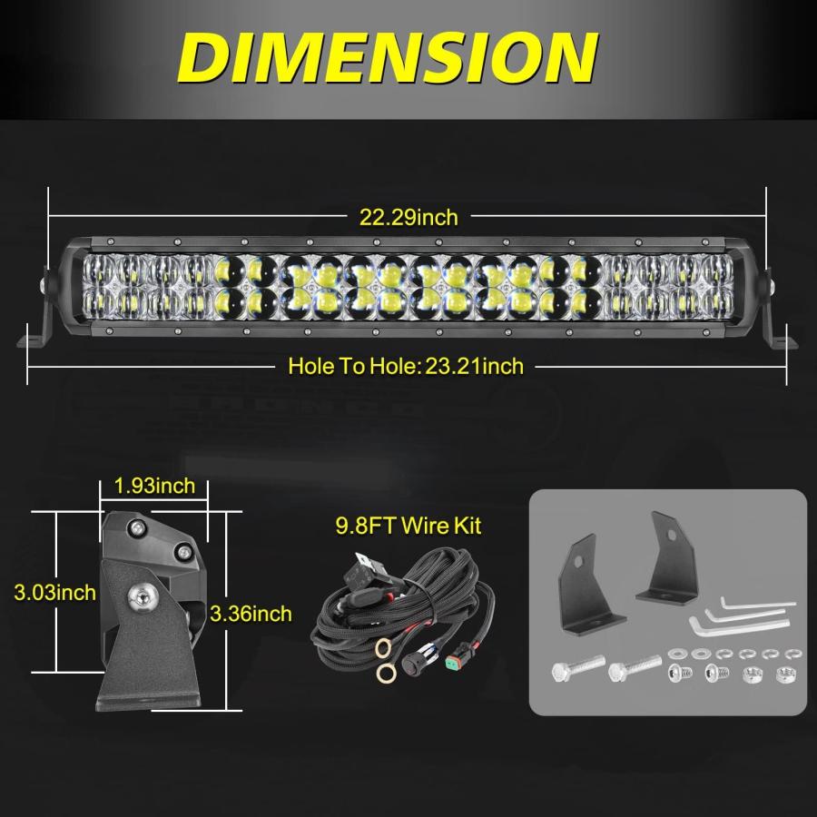 【並行輸入品】20 Inch LED Light Bar Kit, AKD Part 200W 5D Lens Offroad Drivingの画像