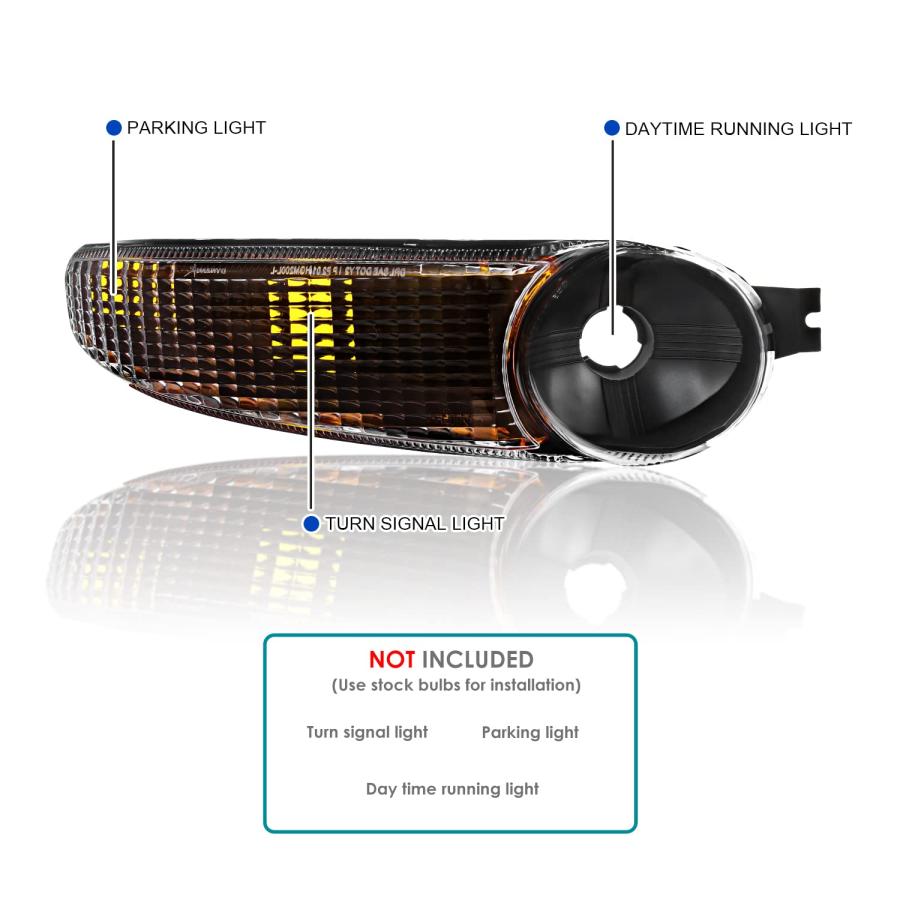 【並行輸入品】Spec D Tuning Black Bumper Lights Compatible with 2000 2006 GMCの画像