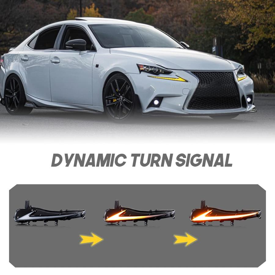 【並行輸入品】HCMOTIONZ HCMOTIONZ LEDデイタイムランニングライト DRL レクサス IS250/350/300 2013の画像