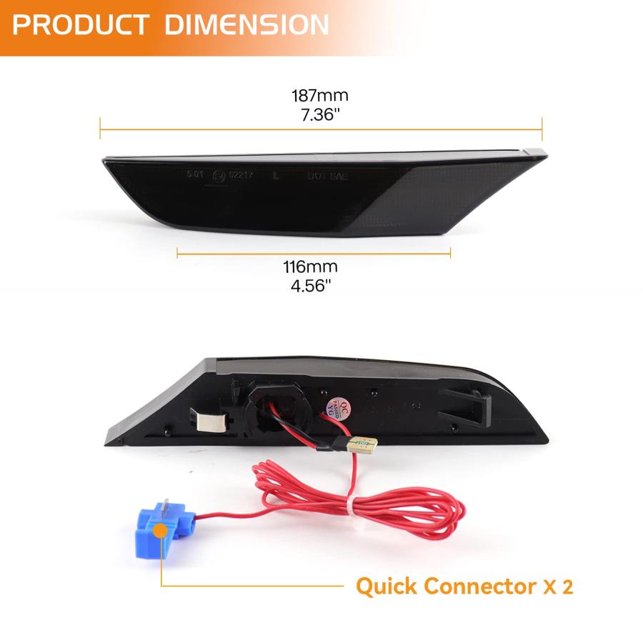 【並行輸入品】FetonAuto Sequential LED Side Marker Lights for 2003 2007 Infini_6