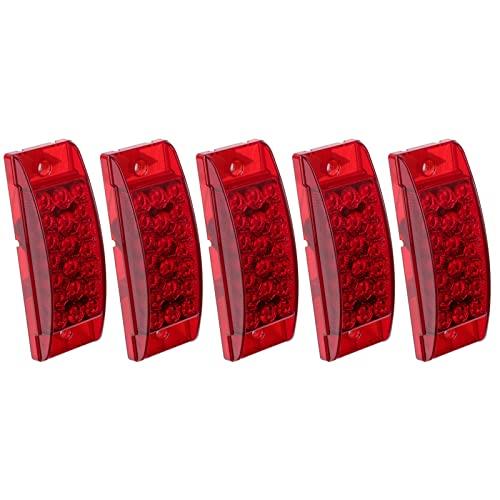 【並行輸入品】cciyu 5x Red 6\" LED Rectangle Side Marker Clearance Trailer Lighの画像