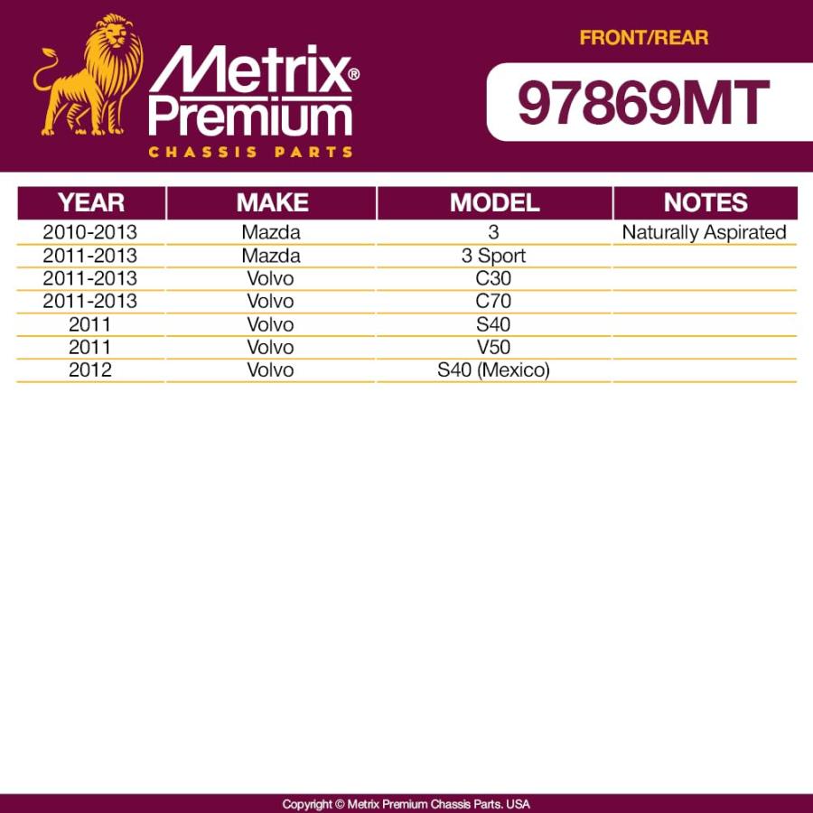 【並行輸入品】Metrix プレミアム 4個 前後スタビライザー バー リンク キット K80235、K80867 2009 Mazda 3 Sの画像