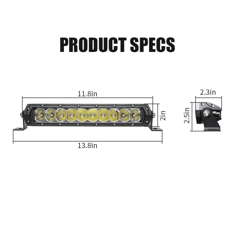 【並行輸入品】EXZEIT 50W 12'' Light Bar Mount on Front Bumper and Grille Compa_3
