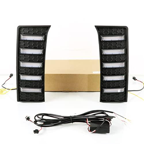 【並行輸入品】ECAHAYAKU トヨタ タンドラ 2022 2023 2024年型 LED デイタイム ランニングライト ホワイト/アンバーの画像