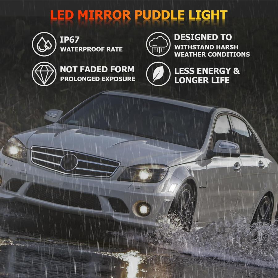 【並行輸入品】POPMOTORZ LEDフロントウインカー ホワイト点滅信号サイドマーカー2008 2011メルセデスW 204 C 250 Cの画像
