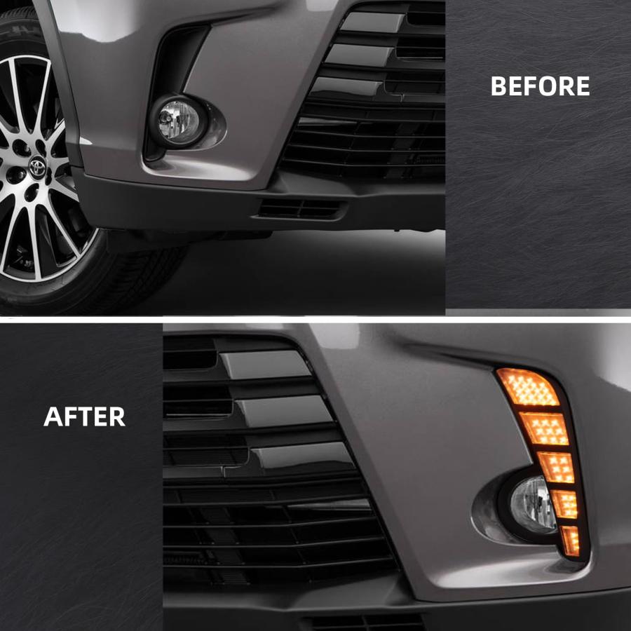 【並行輸入品】KEEGTBOX スイッチバック ホワイト/オレンジ LED DRL フロントフォグランプ デイタイム ランニングライト シーケン_3