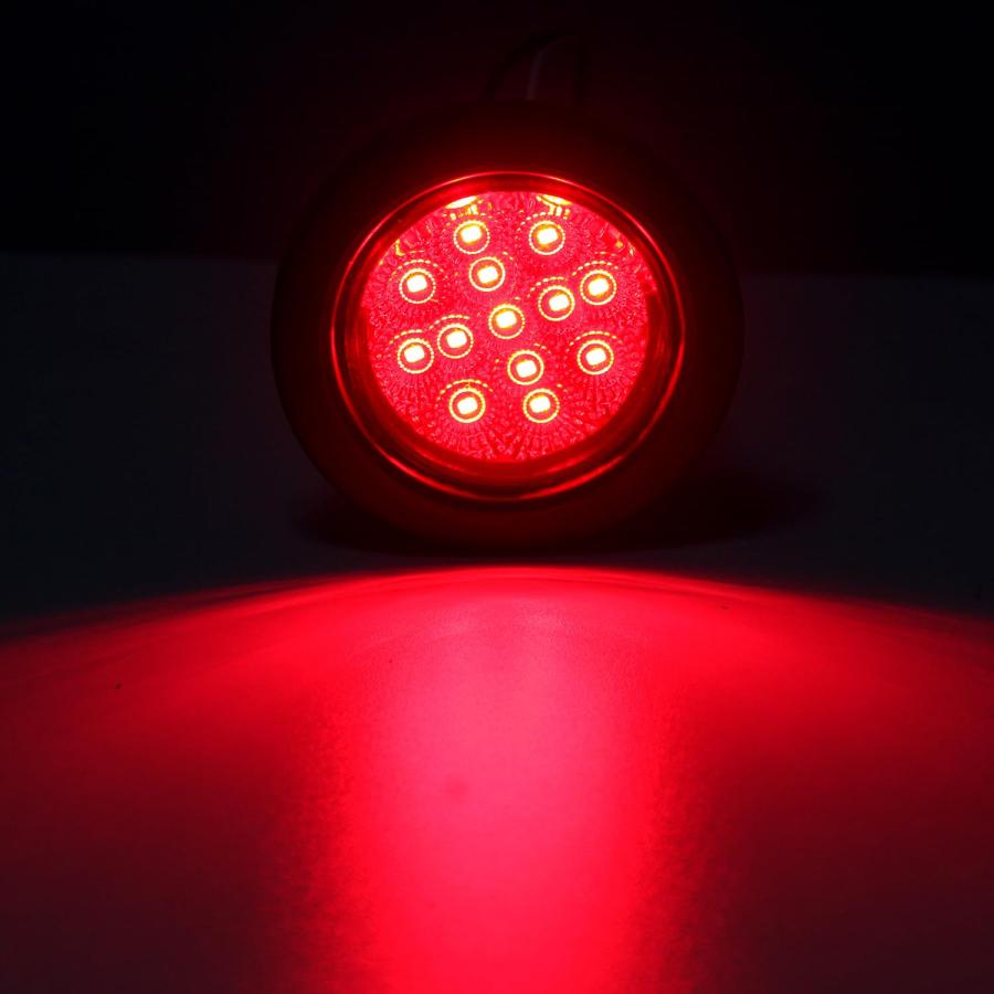 【並行輸入品】 2.5インチ 丸型LEDマーカーライト 13個のLEDリフレクター付き 琥珀色10個 + レッド10個 2 1/2インチ 丸型LE_9