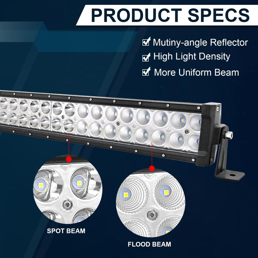 【並行輸入品】RIGIDON 50 インチ 288W ライトバー、二列フラッドスポットコンボ 28800LM LED ライトバー防水駆動ボート道の画像