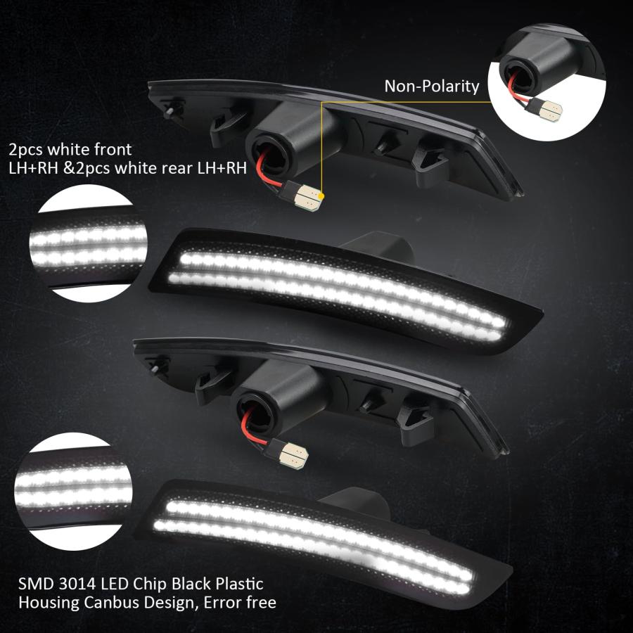 【並行輸入品】Bestview Smoked LED Side Marker Lights for Chevy Camaro 2016 201の画像