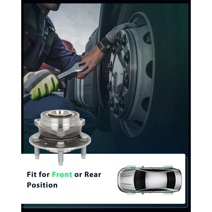 【並行輸入品】SCITOO Wheel Bearing and Hub Replaces 513398 Front or Rear fit f_3