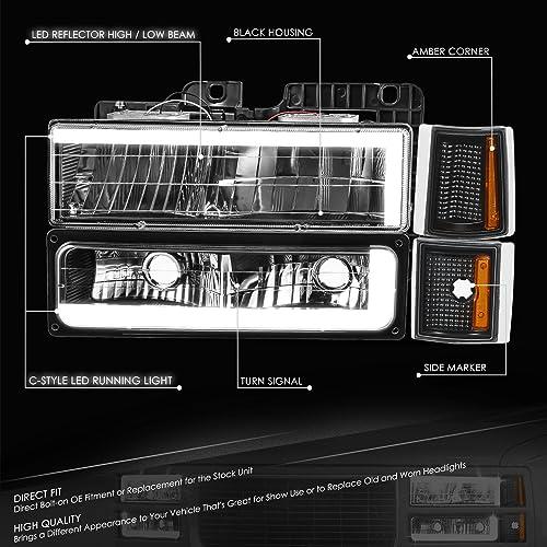 【並行輸入品】 DNA MOTORING Cスタイル LED DRLヘッドライト+バンパーシグナル+コーナーランプセット 92 99 Chevy_4