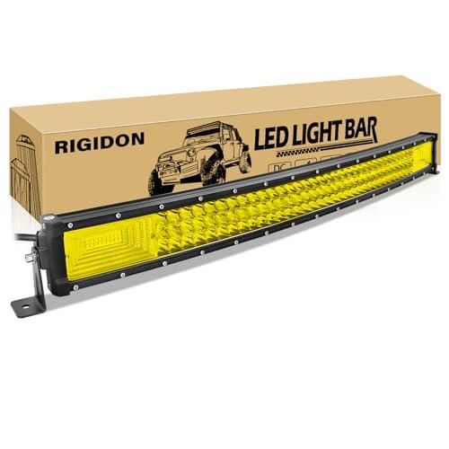 並行輸入品】RIGIDON32インチ405W曲線式アンバーLEDライトバー