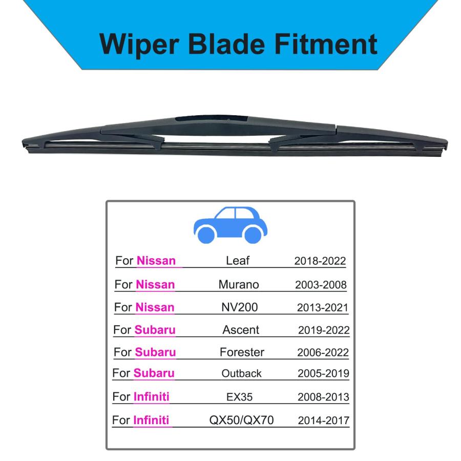 Rear Wiper Blade 14 inch Rear Windshield Wiper Blades for Nissan 並行輸入品