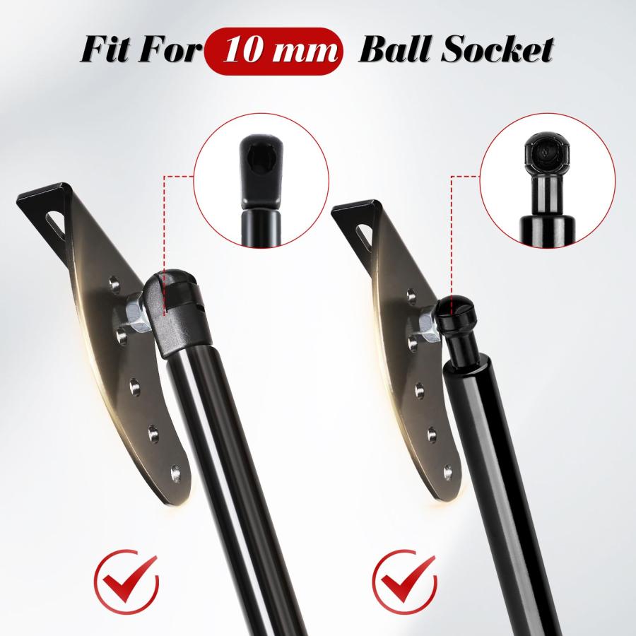 【並行輸入品】Vepagoo 10mm ボールスタッド 調節可能 カーブ取り付けブラケット ブラック 取り付けキット ガススプリングストラットシの画像