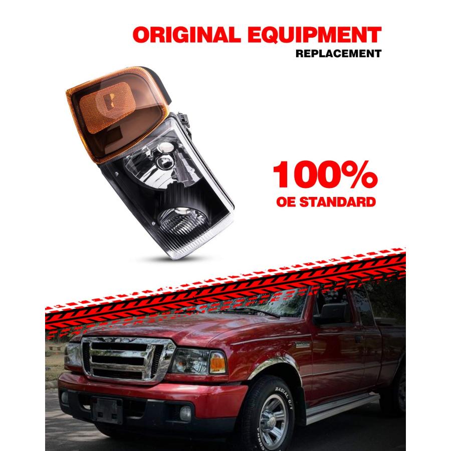 【並行輸入品】 PHILTOP Headlight Assembly， Black Headlights Replacement Compati_3