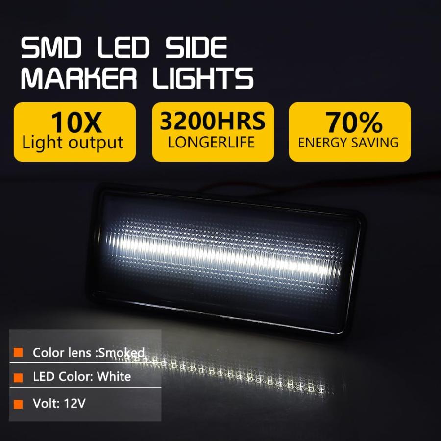 【並行輸入品】Tonsya スモークレンズ ホワイト LED 1974 1975 1976 1977 1978 1979 シボレー コルベットの画像