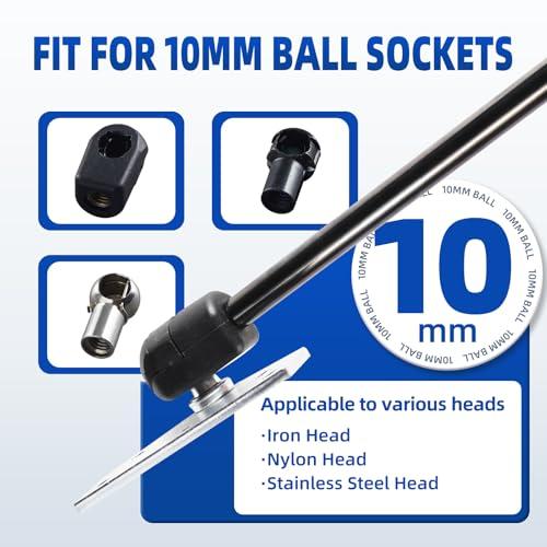 【並行輸入品】10mm ボールスタッド ワイド マウントブラケット ガスストラット リフトサポート ショックスプリングプロップ 4個 シルバーの画像