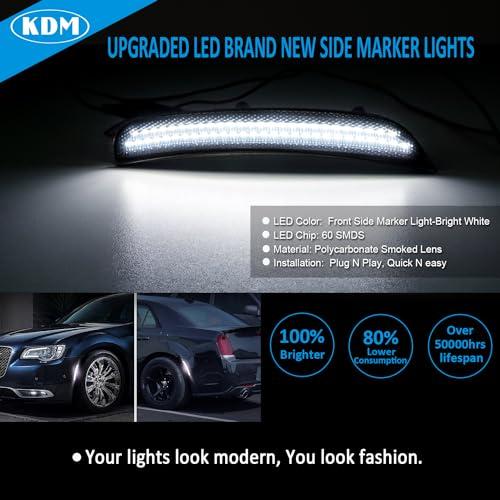 【並行輸入品】KDM Smoked Lens LED Bumper Side Marker Reflectors Lights Dual Ro_4