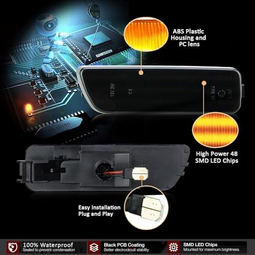 【並行輸入品】D Lumina LED Side Marker Turn Signal Light Kit Smoked Lens Amber_7