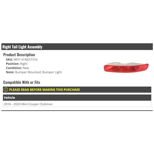 【並行輸入品】Right Passenger Side Bumper Mounted; Bumper Tail Light Compati_3