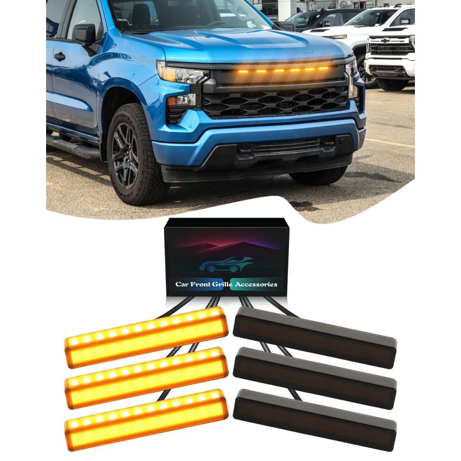 並行輸入品】6個 LED アンバー グリルライト 2023 2024 シボレー 