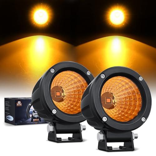 【並行輸入品】Nilight Amber LED Light Pods 2 PCS 3 Inch Flood Round Offroad Drの画像