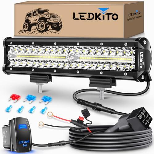 【並行輸入品】LEDKITO 12 inch LED Light Bar Kit with 5 Pin Rocker Switch Wirin_1
