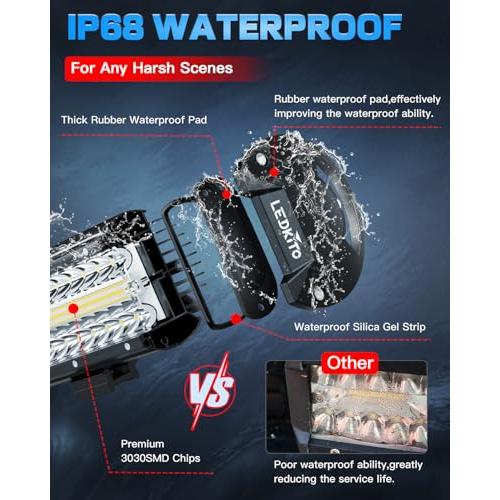 【並行輸入品】LEDKITO 12 inch LED Light Bar Kit with 5 Pin Rocker Switch Wirin_7