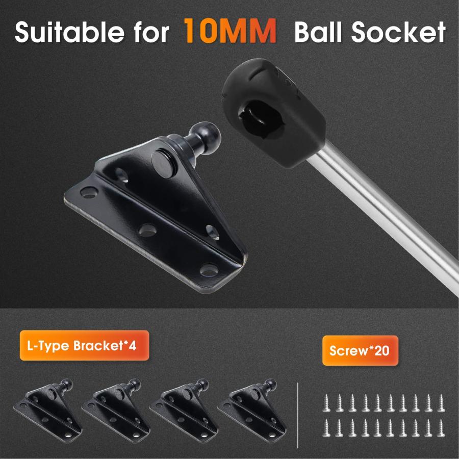 【並行輸入品】Dukuge 10mm Gas Strut Mounting Bracket, 10 MM Ball Stud for Gasの画像