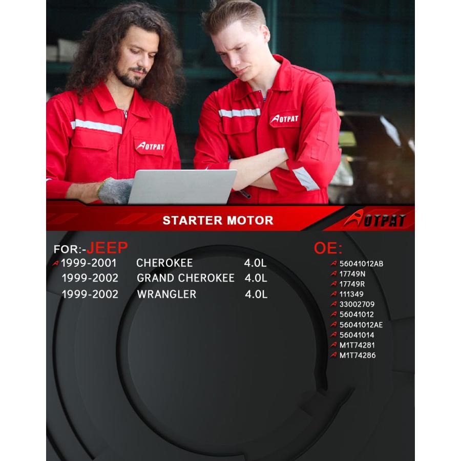【並行輸入品】AOTPAT Starter Motor Compatible for: Jeep Cherokee 1999 2000 200_3