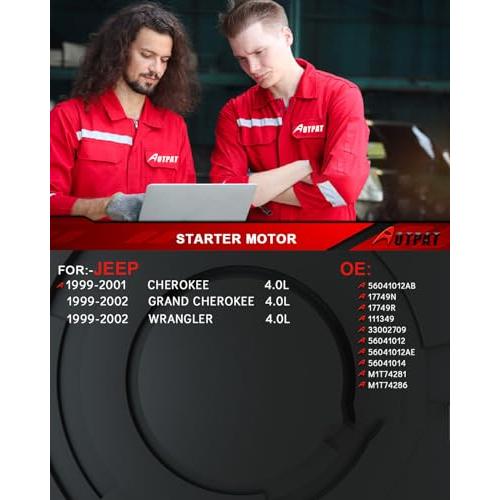 【並行輸入品】AOTPAT Starter Motor Compatible for: Jeep Cherokee 1999 2000 200_4