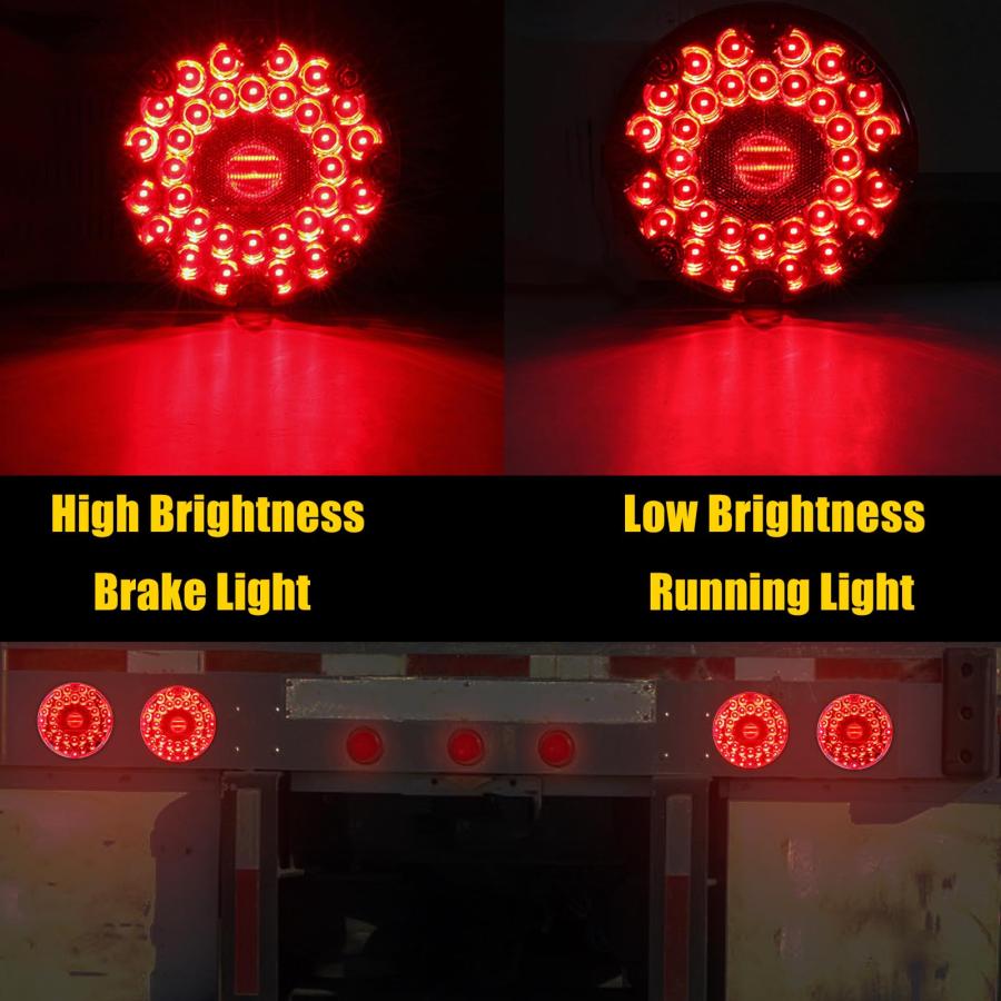 【並行輸入品】 VINAUO 7" LED Tail Light 36 LED Round Transit Lights for Schoo_3