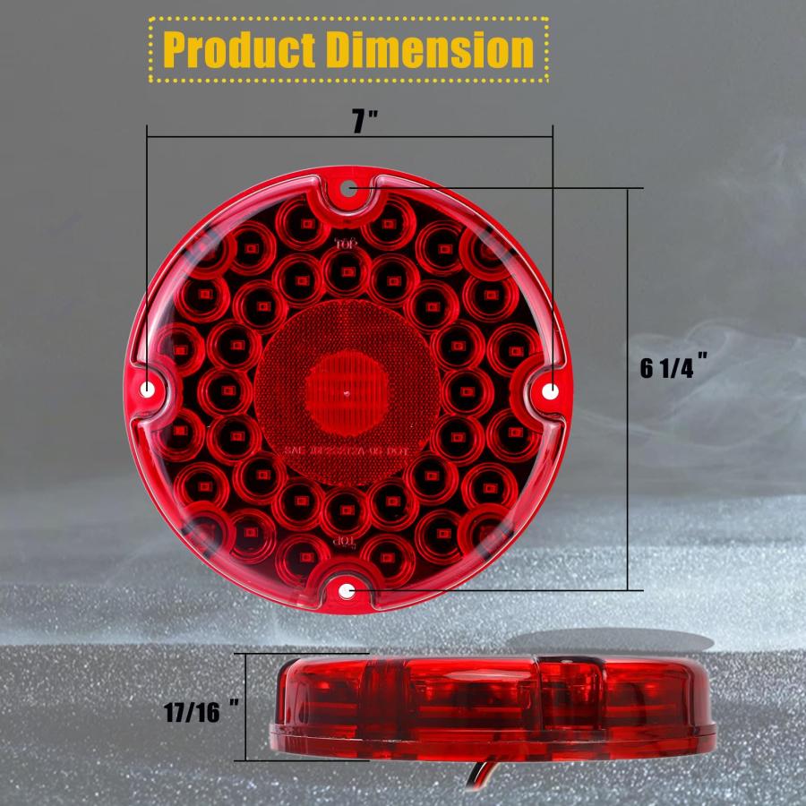 【並行輸入品】 VINAUO 7" LED Tail Light 36 LED Round Transit Lights for Schoo_6