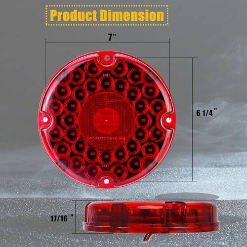 【並行輸入品】 VINAUO 7" LED Tail Light 36 LED Round Transit Lights for Schoo_7