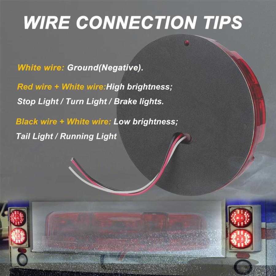【並行輸入品】 VINAUO 7" LED Tail Light 36 LED Round Transit Lights for Schoo_9