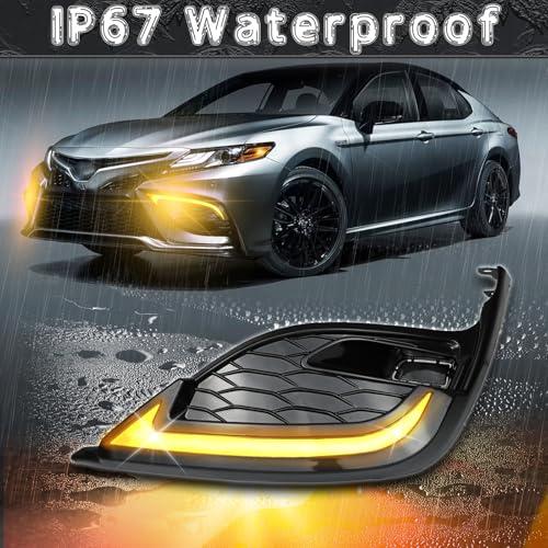 【並行輸入品】BINQIGOO LED Front Bumper Fog Light Switchback White Daytime Runの画像