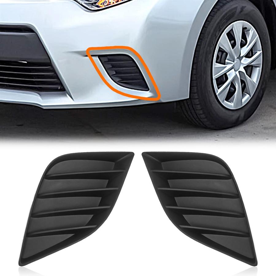【並行輸入品】YUWUTF フロントフォグライトカバーセット 2014 2015 2016 カローラ 助手席と左運転席側ペア フォグランプなし