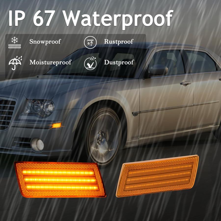 【並行輸入品】litzland LED Side Marker Lights Compatible With 2005 2014 Chrysl_9