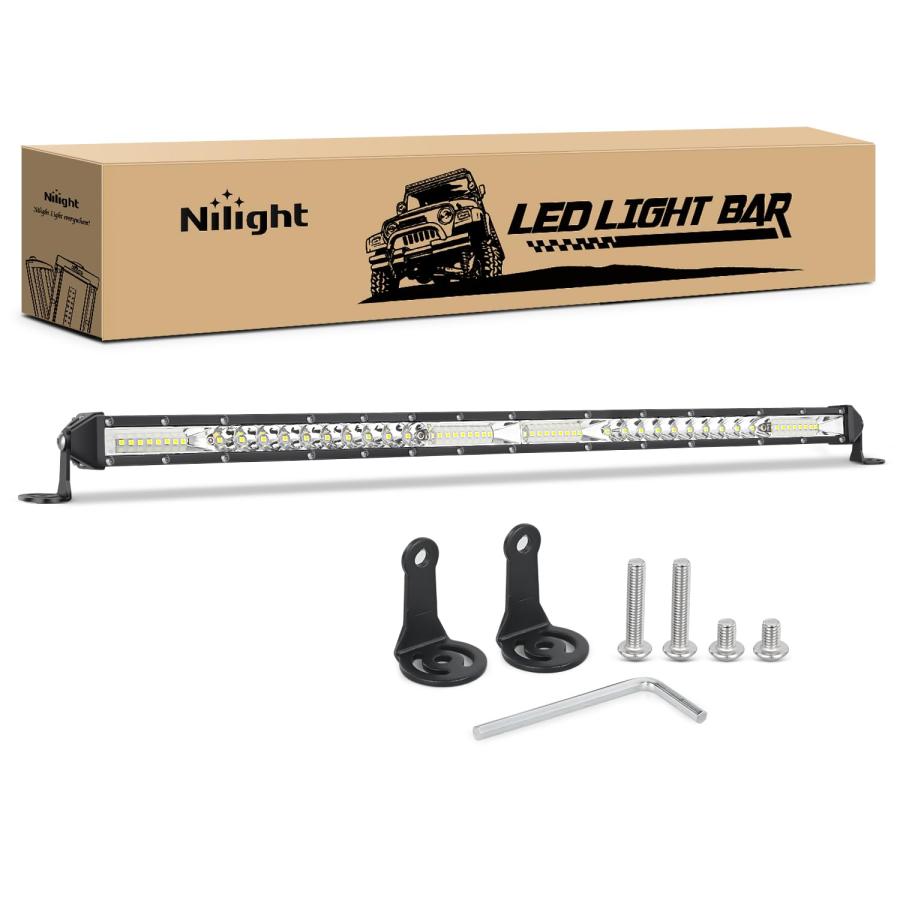 【並行輸入品】Nilight Slim LED Light Bar 21 Inch 52LED Single Row Spot Flood Cの画像