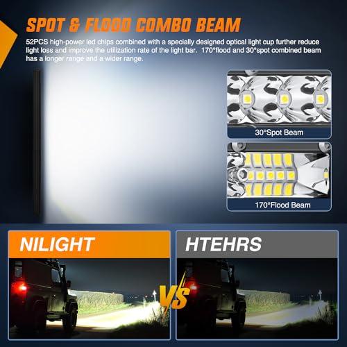 【並行輸入品】Nilight Slim LED Light Bar 21 Inch 52LED Single Row Spot Flood Cの画像