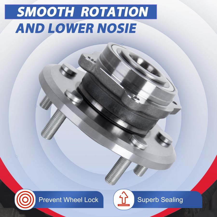 【並行輸入品】EVERESTWAY 2PCS 512360 Rear Wheel Hub Bearing Assembly 5 Lugs w/_6