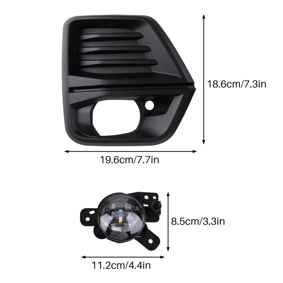 【並行輸入品】Vorally Pair Front Bumper LED Fog Light with Fog Light Cover andの画像
