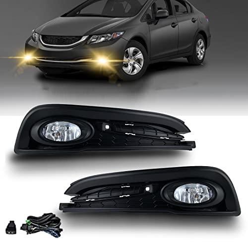 【並行輸入品】フォグライト 2013 2014 2015 ホンダ シビック、クリアレンズとH11 12V 55W電球付きドライビングフォグランプの画像