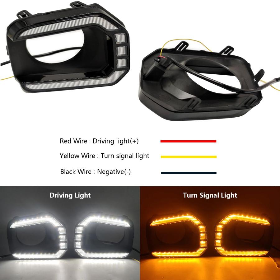 【並行輸入品】Fancemot LED Front Bumper Fog Lights White Daytime Running Light_3